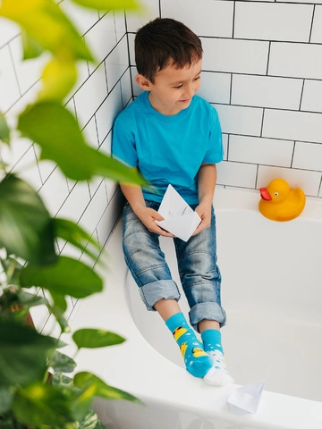 Hľadáte originálny a nezvyčajný darček? Obdarovaného zaručene prekvapí Chaussettes rigolotes pour enfants Capitaine Duck