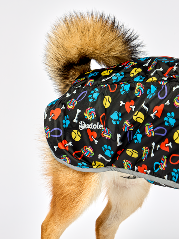 Lifestyle-Foto Regenmantel für Hunde Herzen und Pfoten