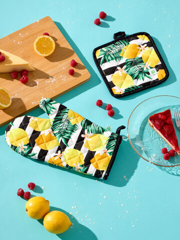 Pre dokonalý a originálny outfit Veselý kuchynský set Citróny a pruhy