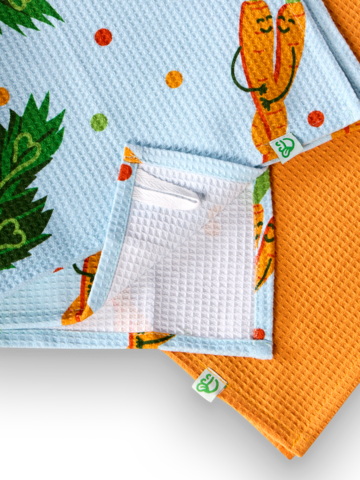 Zľava Confezione di 2 canovacci da cucina Buonumore, Amore di carota