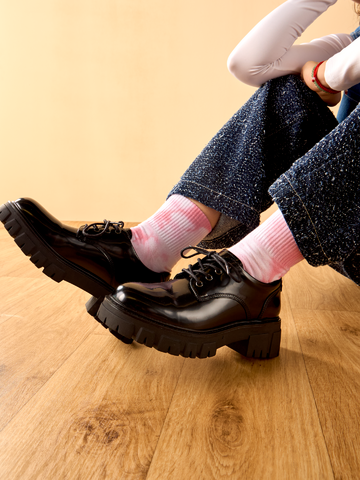 Ajándék tipp Rózsaszín batikolt bordázott vádlizokni