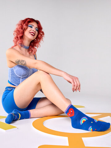 Výpredaj Весели дълги чорапи Многоцветно сърце