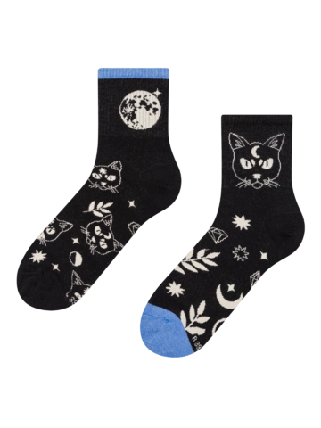 Tip na dárek Veselé lýtkové ponožky Kočka a měsíc