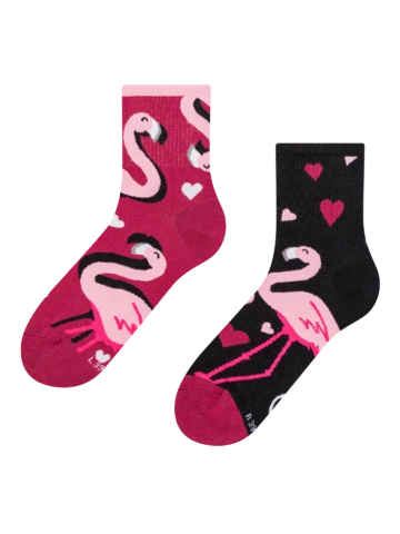 Zľava Vrolijke crewsokken Flamingo's en harten