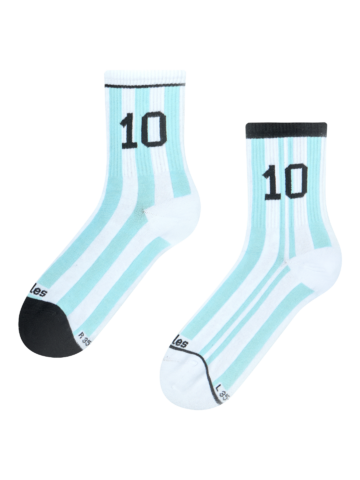 Pre dokonalý a originálny outfit Prążkowane skarpetki do połowy łydki Argentyńska legenda piłki nożnej
