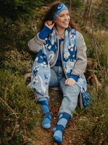 Zľava Chaussettes chaudes bleues Gros points