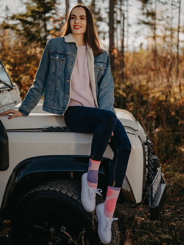 Original gift Pink Warm Socks Big Dots