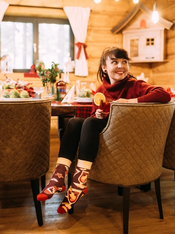 Obrázok produktu Veselé teplé ponožky Varené víno