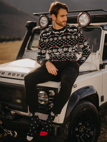 Hľadáte originálny a nezvyčajný darček? Obdarovaného zaručene prekvapí Calzini di lana Buonumore Natale in bianco e nero