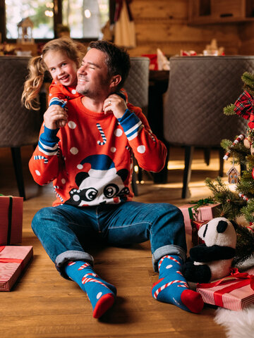 Obrázok produktu Весели вълнени чорапи Игрива панда