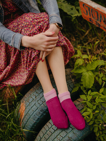 Výnimočný darček od Dedoles Bordeaux en roze enkelsokken Symfonie