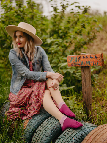 Tip na darček Bordeaux en roze enkelsokken Symfonie