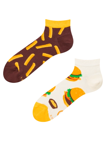 Foto Lustige Knöchelsocken Burger und Pommes Frites 