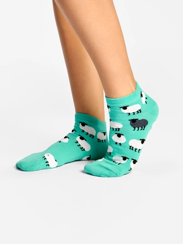 pro dokonalý a originální outfit Veselé kotníkové ponožky Černá ovce
