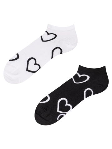 Zľava Živahne kratke nogavice Črno-beli srčki