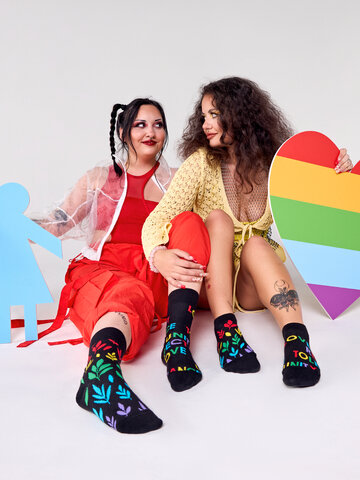 Foto Lustige Knöchelsocken Liebe und Respekt 