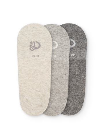 Obrázok produktu Комплект от 3 чифта класически невидими чорапи Сив меланж
