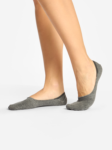 Pre dokonalý a originálny outfit Комплект от 3 чифта класически невидими чорапи Сив меланж