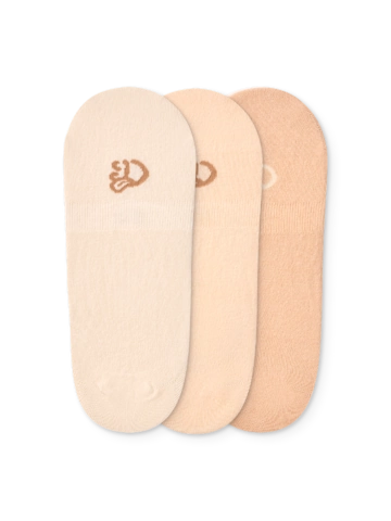 Zľava Trojbalenie bavlnených ťapiek Béžový Klasik