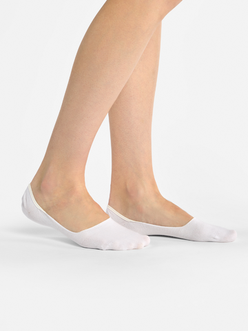 Lifestyle foto Памучни невидими чорапи, 3 чифта, класически бели