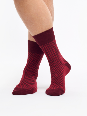 Sale Brown & Red Pattern Socks