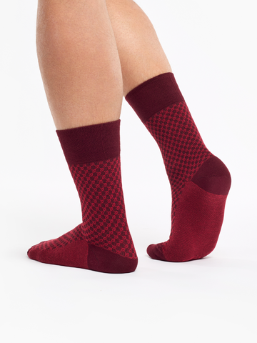Sale Brown & Red Pattern Socks