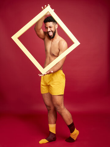 Geschenk von Dedoles Senfgelbe Socken Zickzack