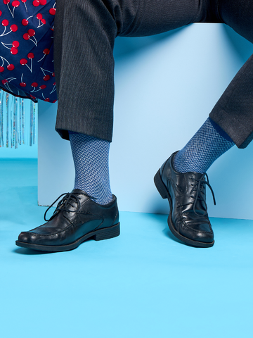 Navy socks with black shoes store