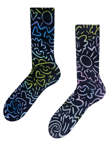 Hľadáte originálny a nezvyčajný darček? Obdarovaného zaručene prekvapí Geribbelde sokken Urban doodles