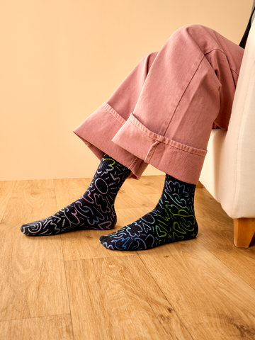 Foto Bordázott zokni Utcai rajzok