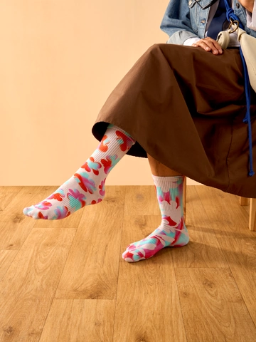 Výpredaj Чорапи с оребрен кант Щури цветя