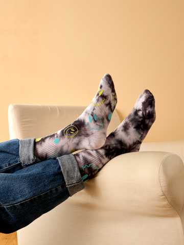 Kiárusítás Bordázott zokni Ragyogó szmájlik