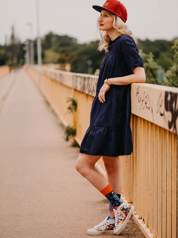 Foto Veselé bambusové ponožky Korál