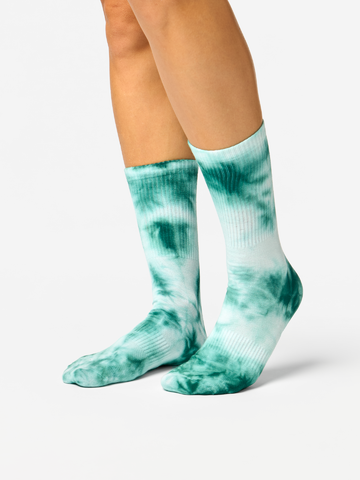 Kiárusítás Smaragd batikolt bordázott zokni