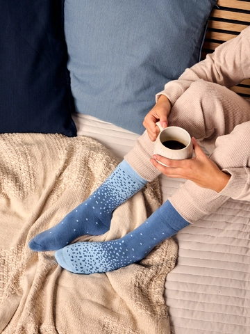 Výpredaj Ľadovo modré teplé ponožky