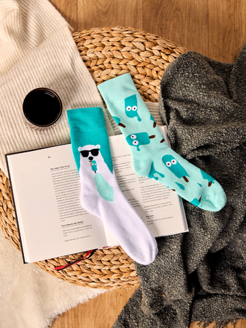 Ajándék tipp Vidám meleg zokni Maci és jégkrém