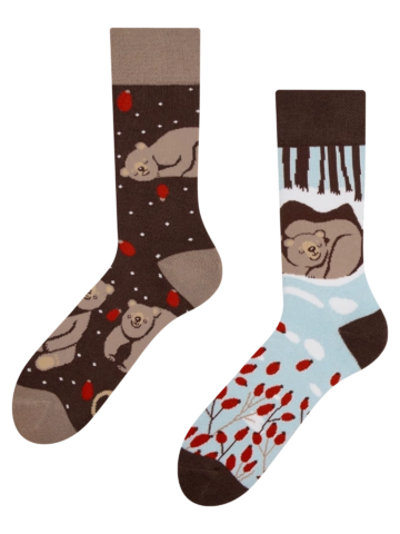 Pre dokonalý a originálny outfit Chaussettes chaudes rigolotes Ours en hiver