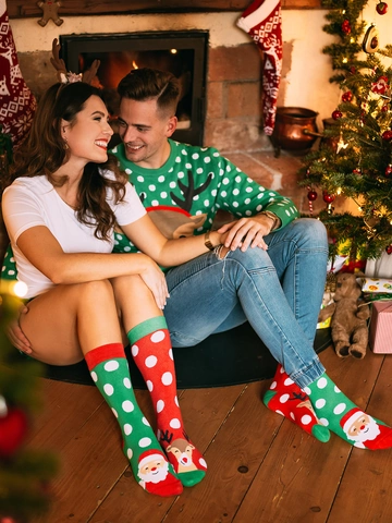 Wyprzedaż Wesołe i ciepłe skarpetki Mikołaj i Rudolf