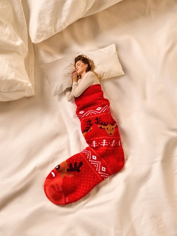 Zľava Veselé teplé ponožky Santove soby