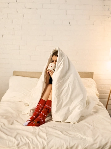 Výpredaj Veselé teplé ponožky Santove soby