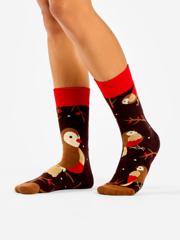 Lifestyle foto Calzini caldi Buonumore Uccellino su un ramo