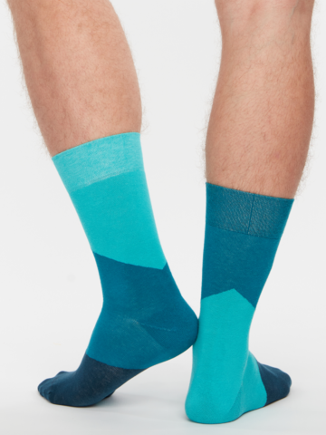 Pre dokonalý a originálny outfit Turquoise Regular Socks ZigZag