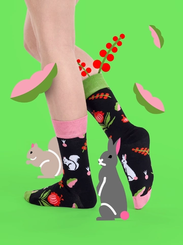 Zľava Chaussettes rigolotes en fibres de bambou Jardin folklorique