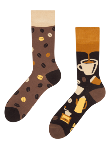 Eredeti ajándék a Dedolestől Vidám bambusz zokni Kávészemek