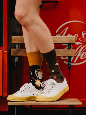 Kedvezmény Vidám bambusz zokni Kávészemek