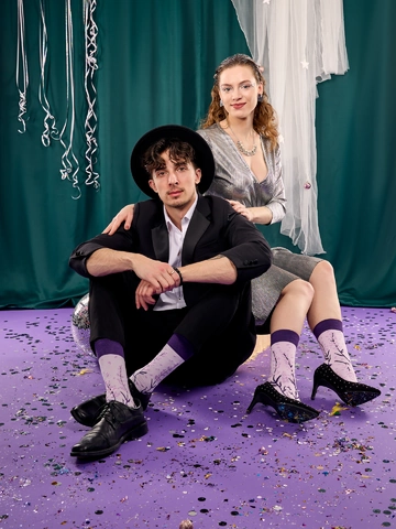 Pre dokonalý a originálny outfit Chaussettes rigolotes en fibres de bambou Lavande