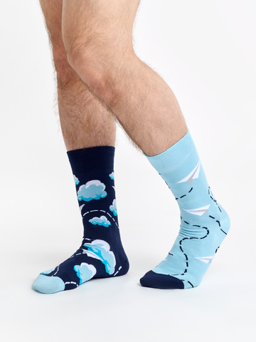 Foto Vidám bambusz zokni Papír repülők és felhők