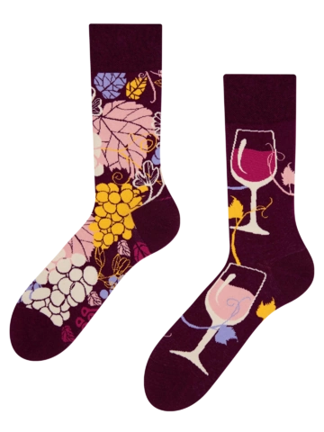 Dedoles oryginalny prezent Wesołe skarpetki Czerwone wino