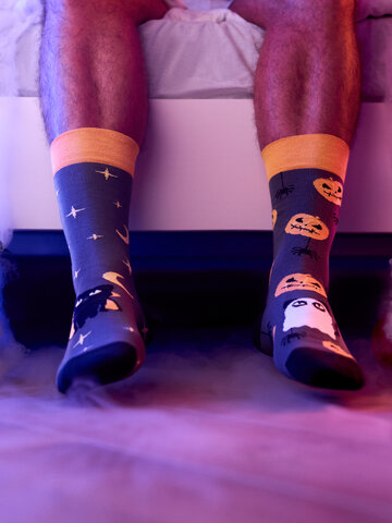 Tip na darček Chaussettes rigolotes Chat d’Halloween