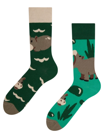 Rabatt Lustige Socken Schwimmendes Nilpferd